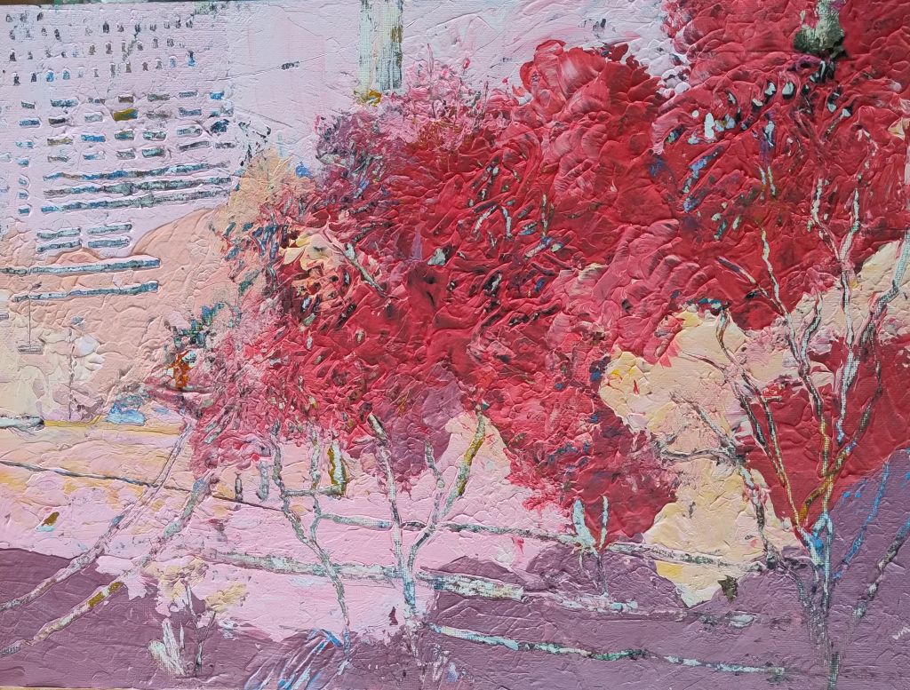 Der Kurpfalzkreisel im Frühling Acryl mit Kratzspuren
