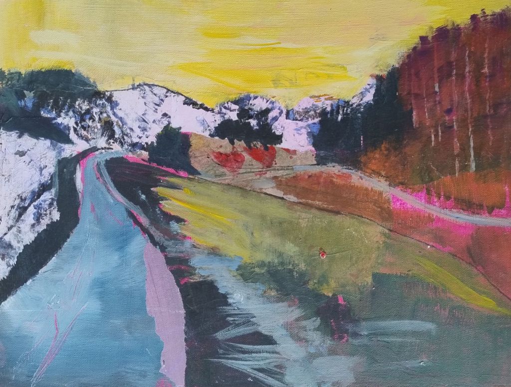 Der Weg nach Sitzenkirch als Mixed-Media Technik